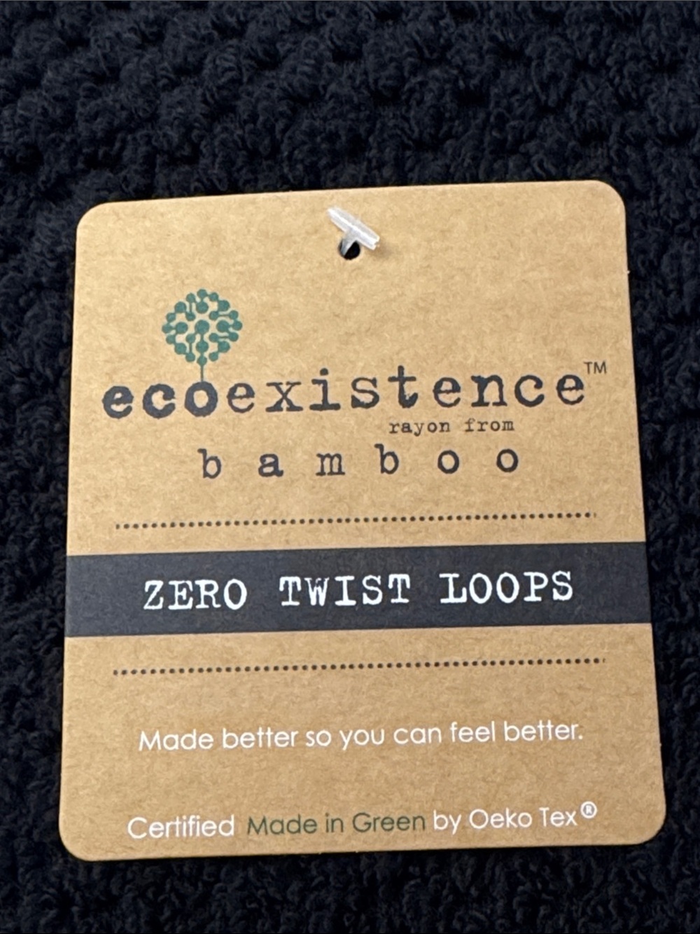 8pc ECOEXISTENCE Bamboo Zero Twist Loops Bath Towel Set - Caviar(Black) - Picture 3 of 11